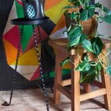 Vintage solid pine workshop stool