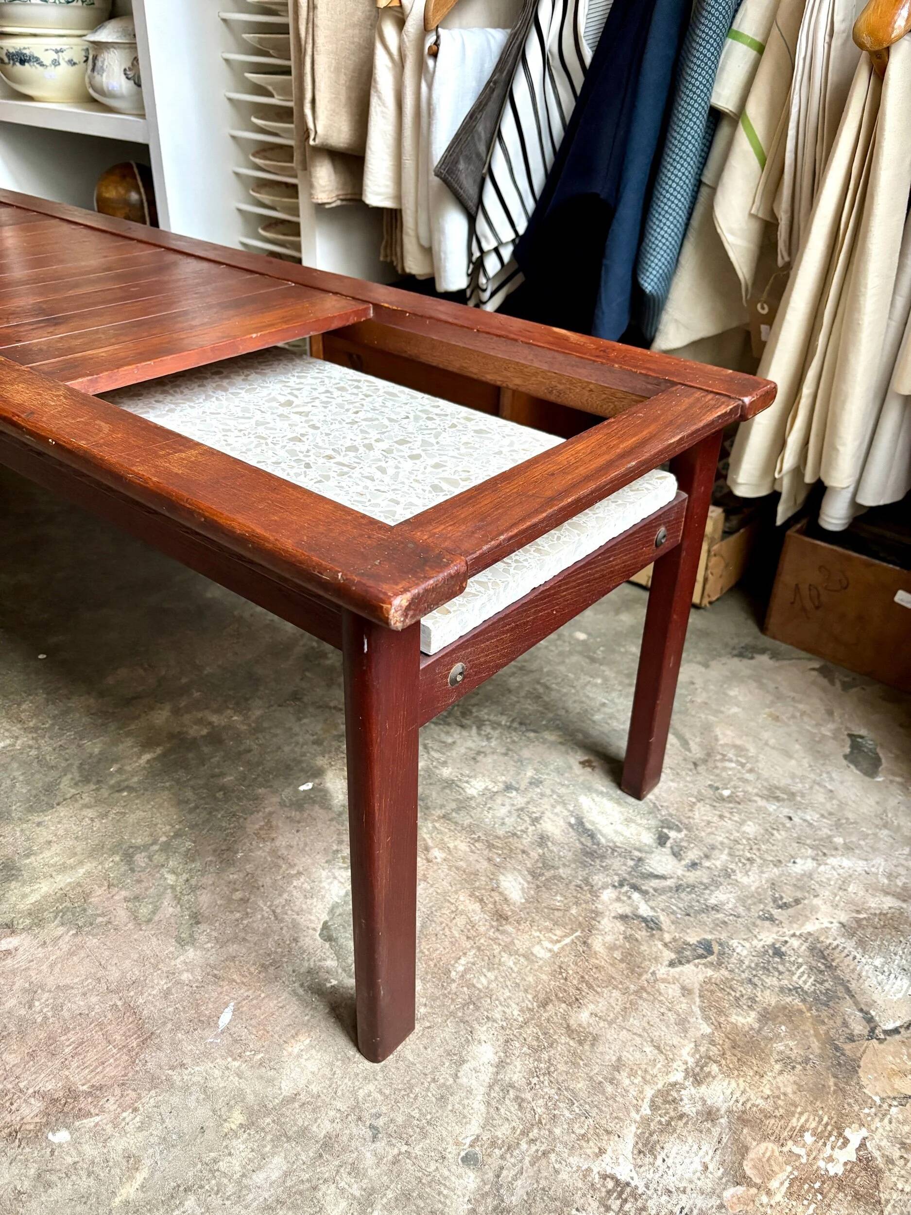 Teak and terrazzo coffee table by Averskogs Möbelfabrik, Sweden 1966