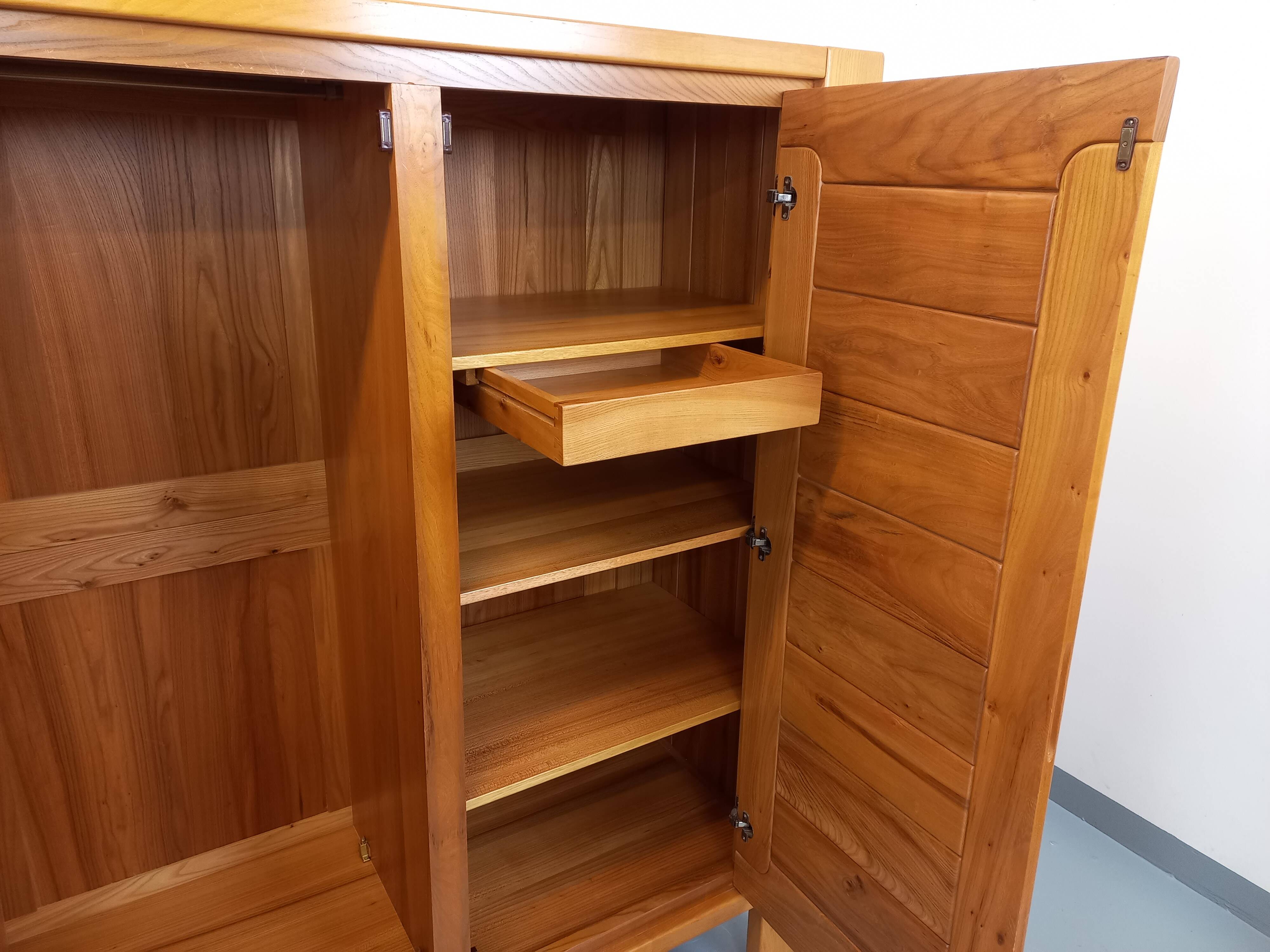 Vintage Maison Regain elm wardrobe from the 70s and 80s
