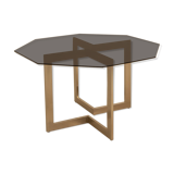 Dining table "two legs" octagonal metal 70's