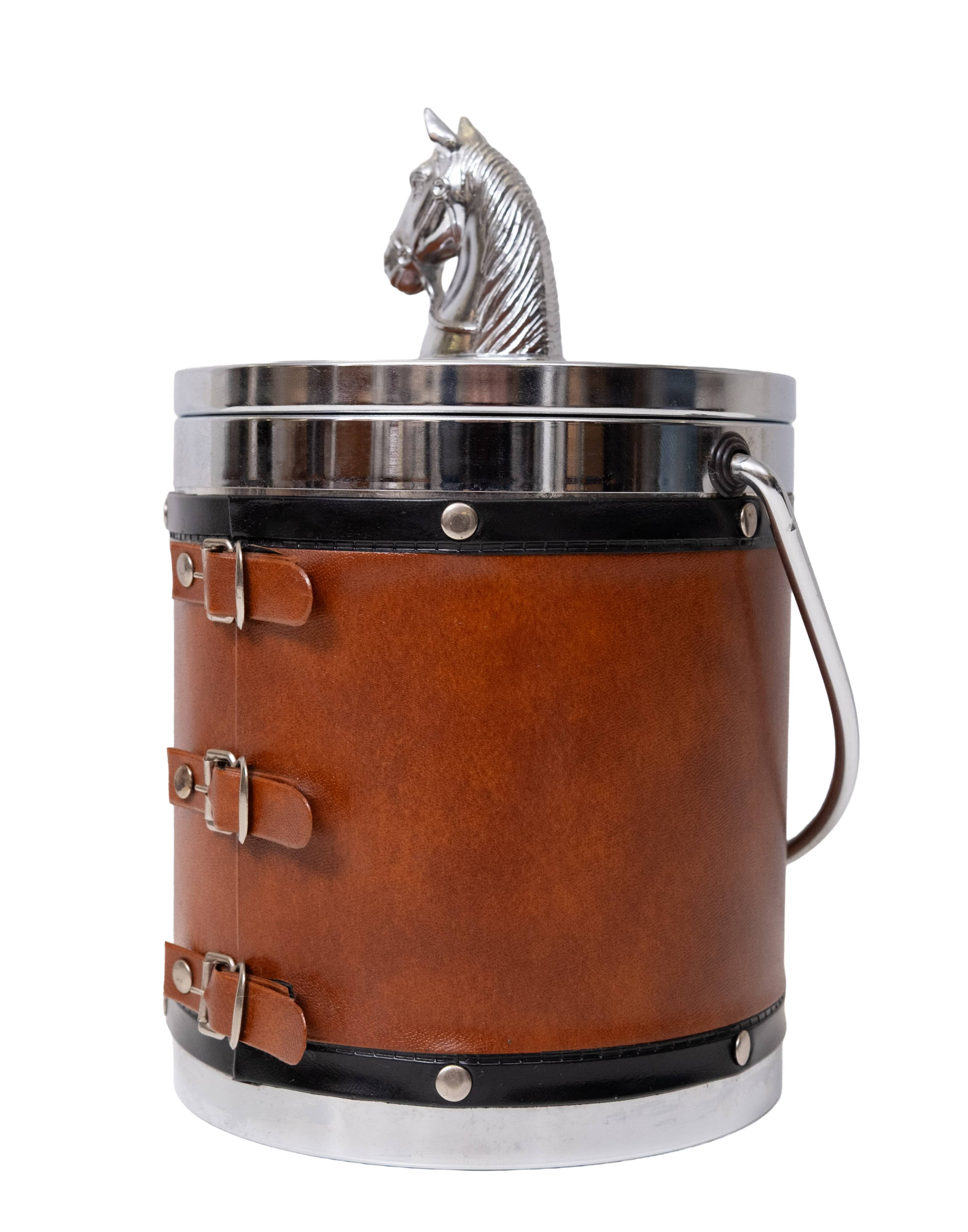 Horse Ice Bucket Equestrian 1970's Retro