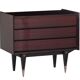 Commode palissandre vernie à 3 tiroirs an 60