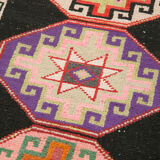 Handwoven anatolian multicolor runner rug 87 cm x 330 cm