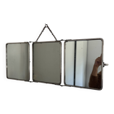 Vintage 1930s triptych barber mirror registered G.B Paris - 28 x 69 cm