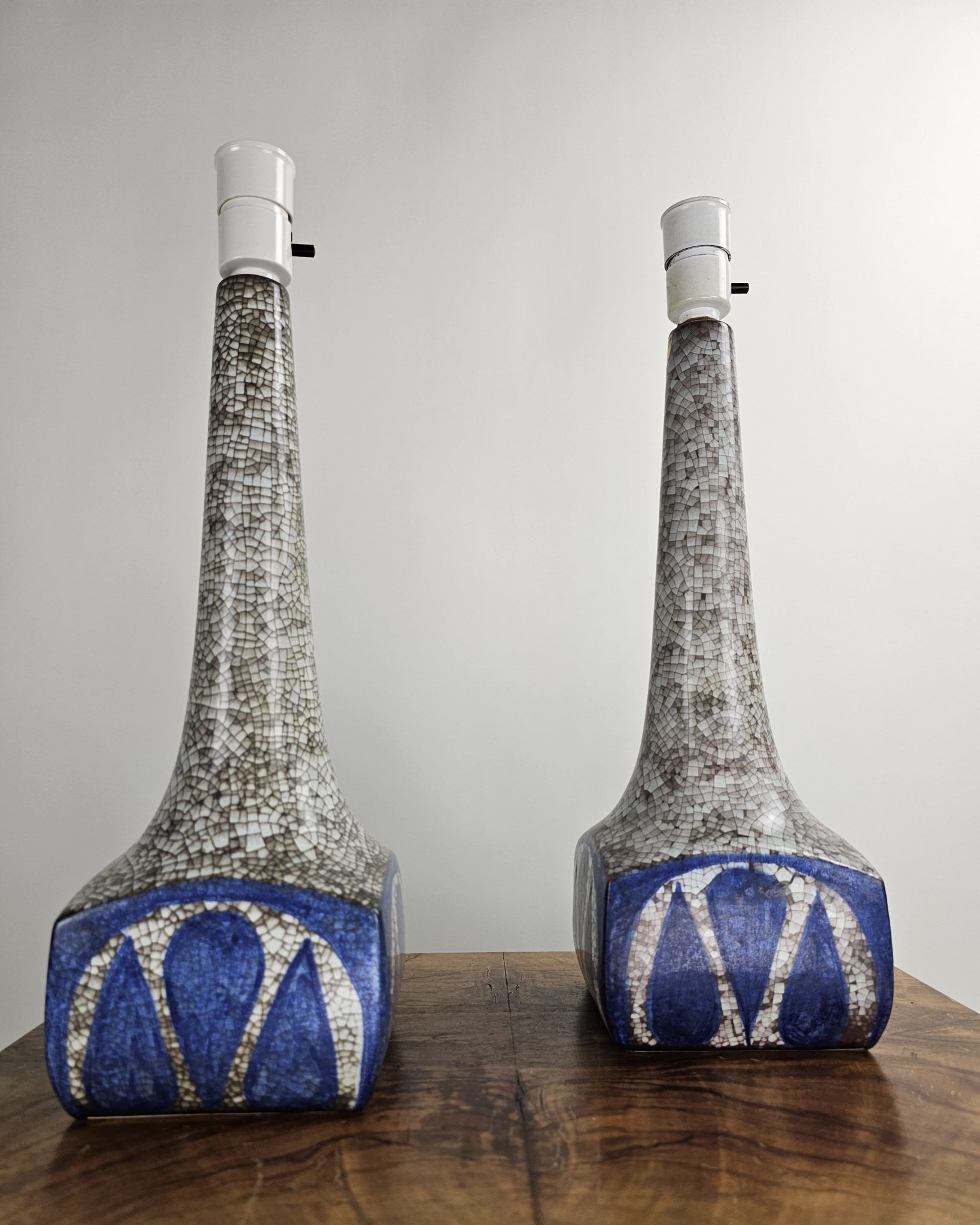Set of 2 tall Persia glaze table lamps by Marianne Starck for Andersen, 1960s