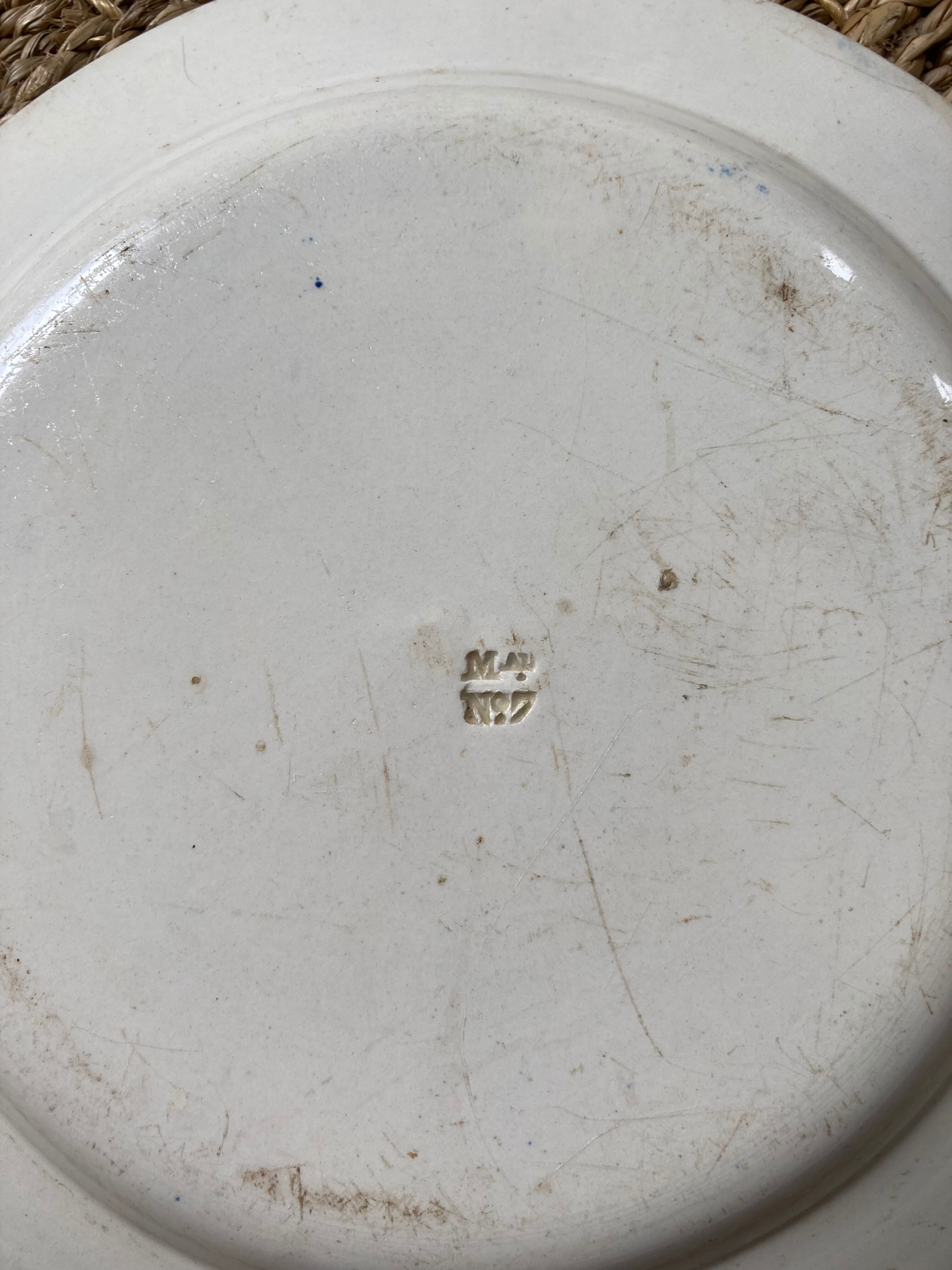 Old plate Yeddo Sarreguemines with Asian Japanese decoration 1900 old