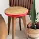 Vintage round wooden stool