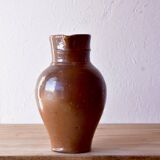 Old large glazed stoneware pitcher - 4 liters