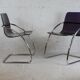 Paire de chaises de Yves Christin, acier tubulaire, plexiglas mauve. Ed. Airborne, France cira 1970
