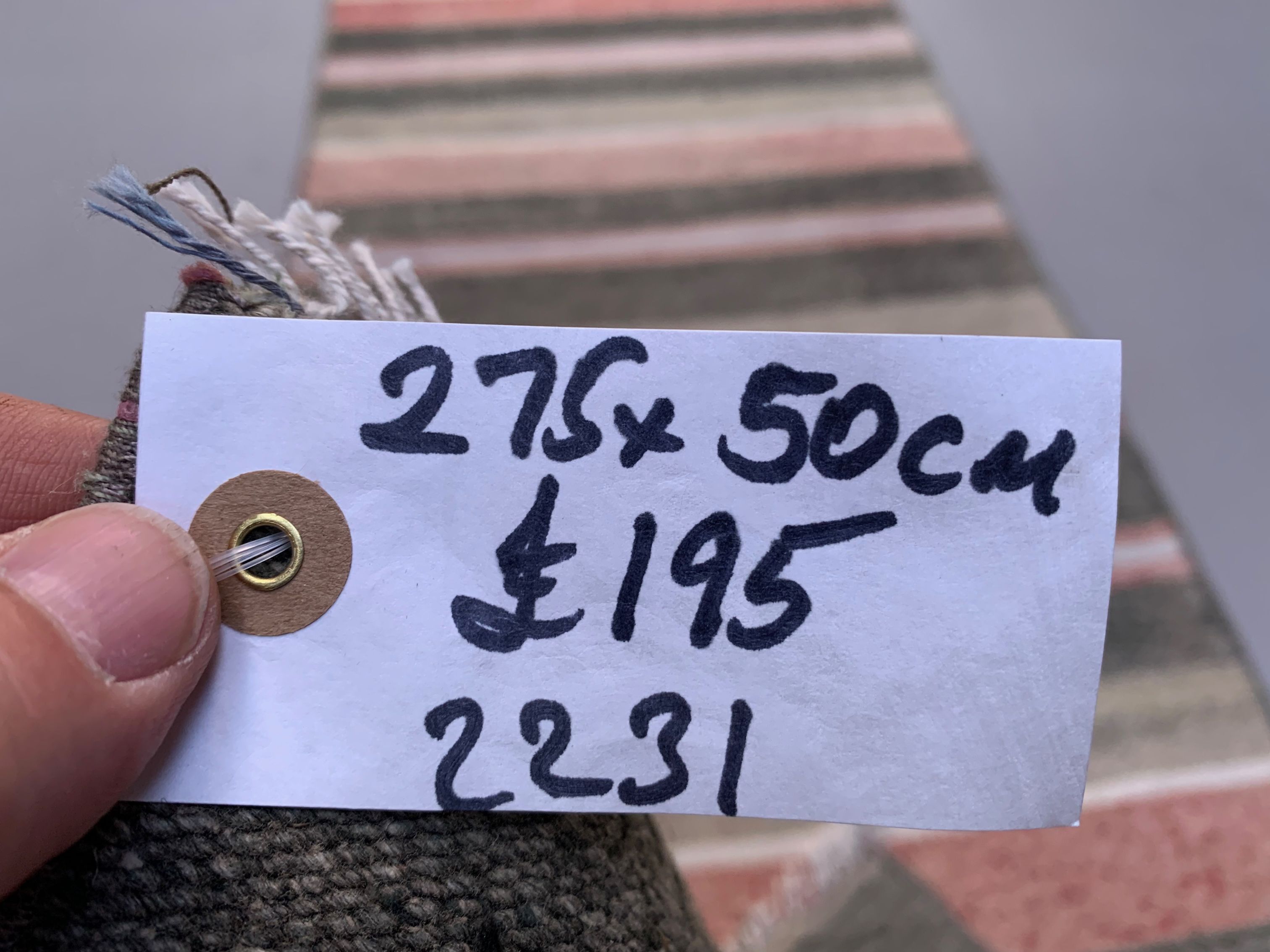 Old Turkish narrow Kilim Runner 275x50 cm shabby chic, vintage kelim