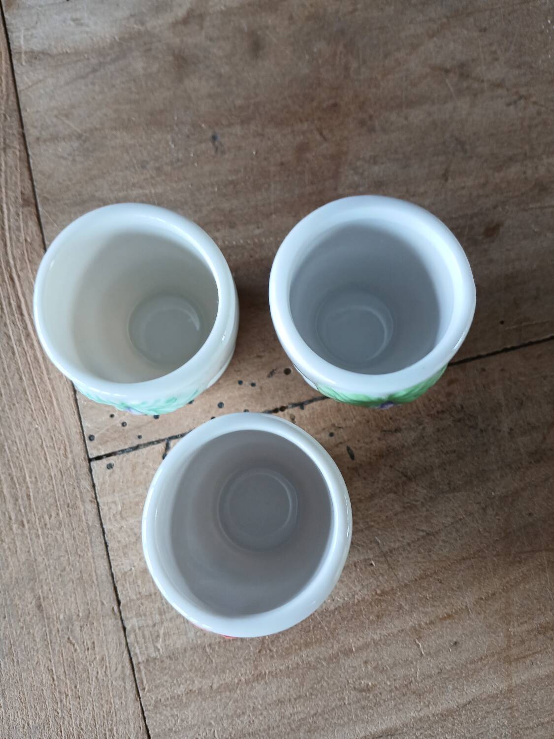 3 coquetiers anciens Barbotine