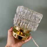 Vintage globe table lamp in molded glass