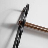 Wall shelf string 1960 3 solid wood tops black and brown