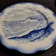 Sarreguemines earthenware plate with Marine decor late 19th century early 20th century