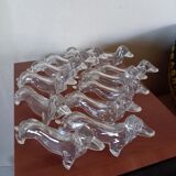 Lot 12 knife holders dogs dachshunds vintage