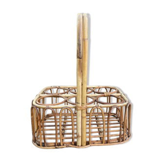 Bamboo rattan bottle holder