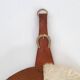 Vintage 1970s cowhide horseshoe mirror