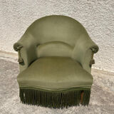Pair of vintage green toad armchairs