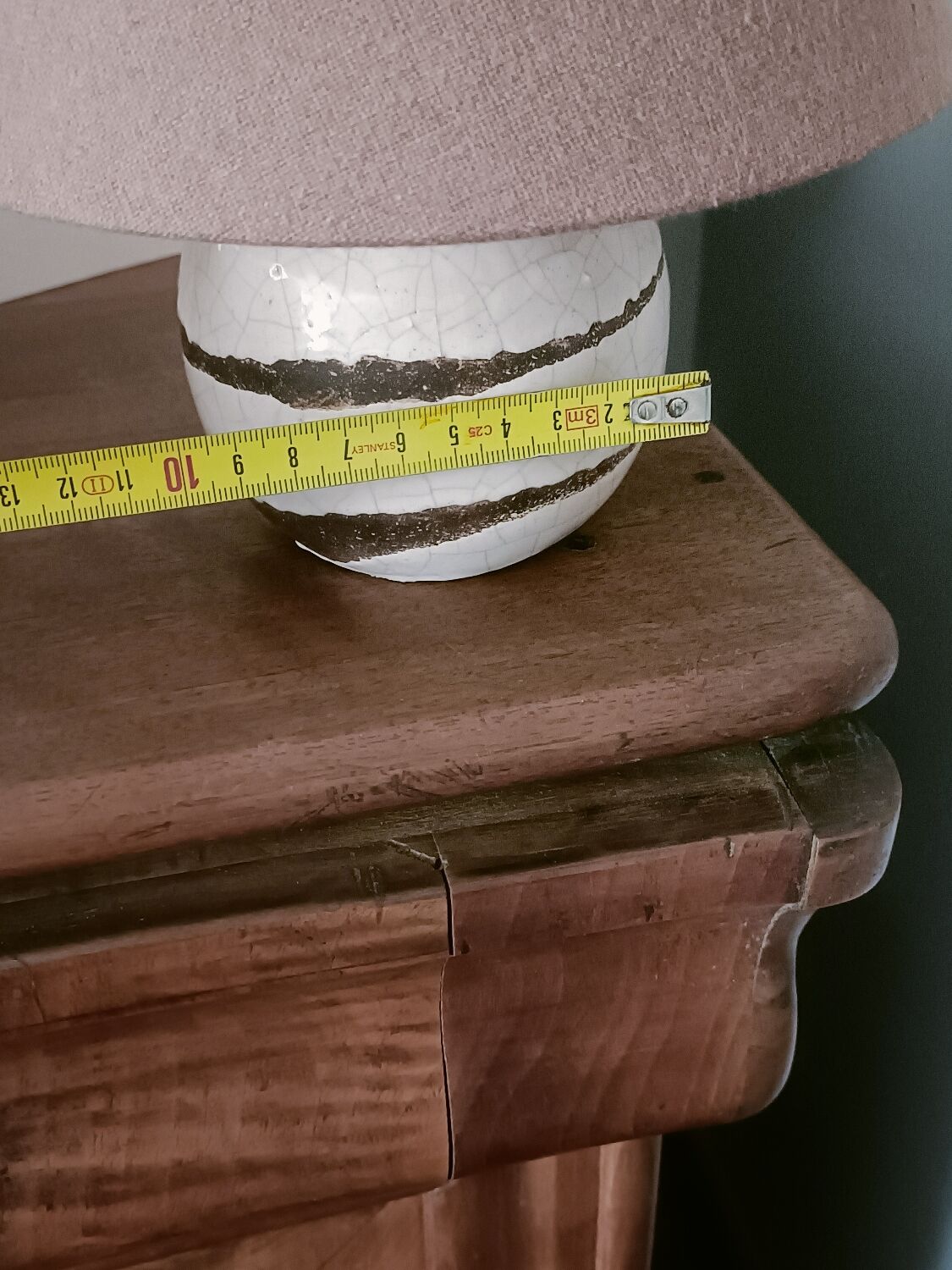 Lampe de chevet 60', grès et céramique