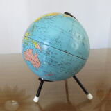 World map globe globe sheet metal tripod taride maps 60s 70s