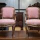 pair of Louis XV style cabriolet armchairs