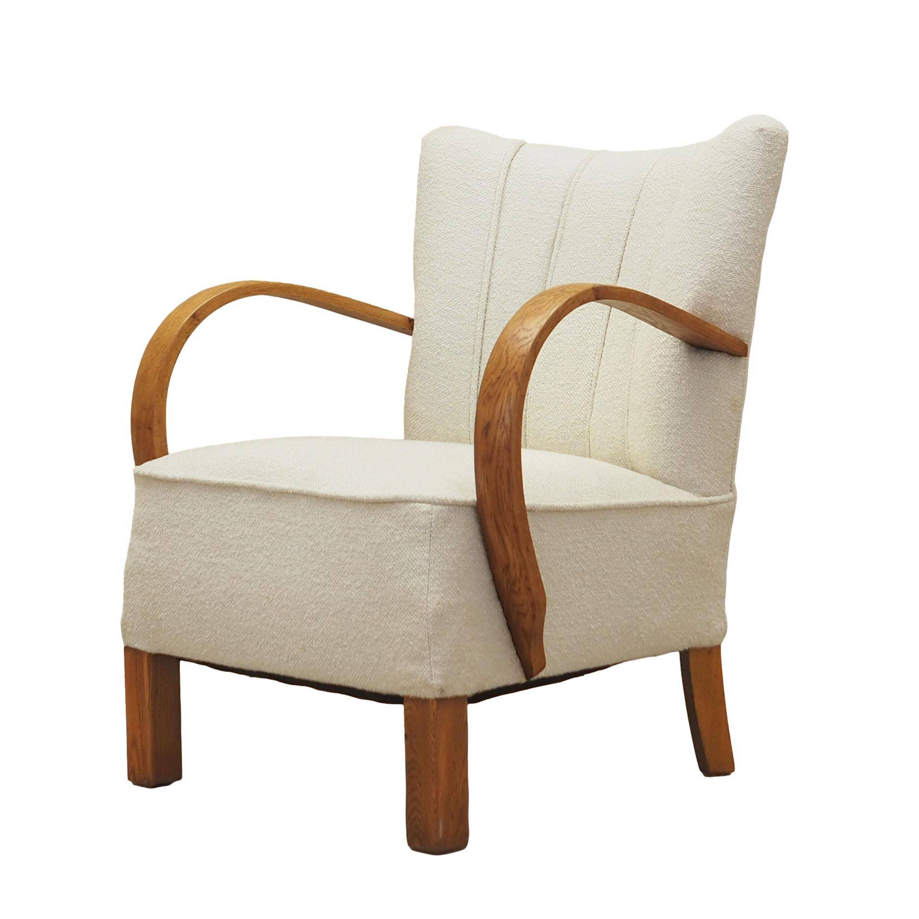 Oak armchair, Art Deco, 1950s, made in Denmark