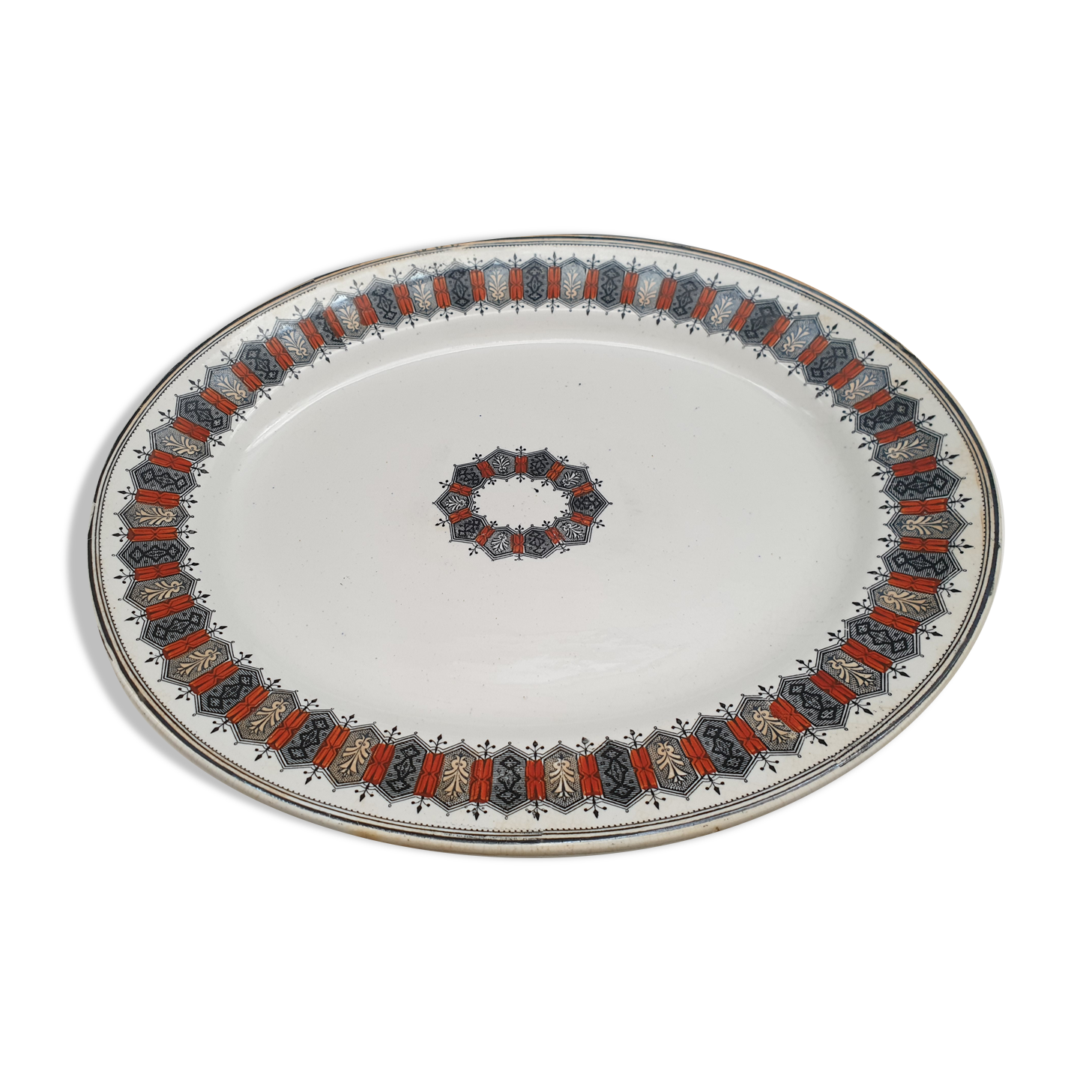 vintage oval dish in English earthenware