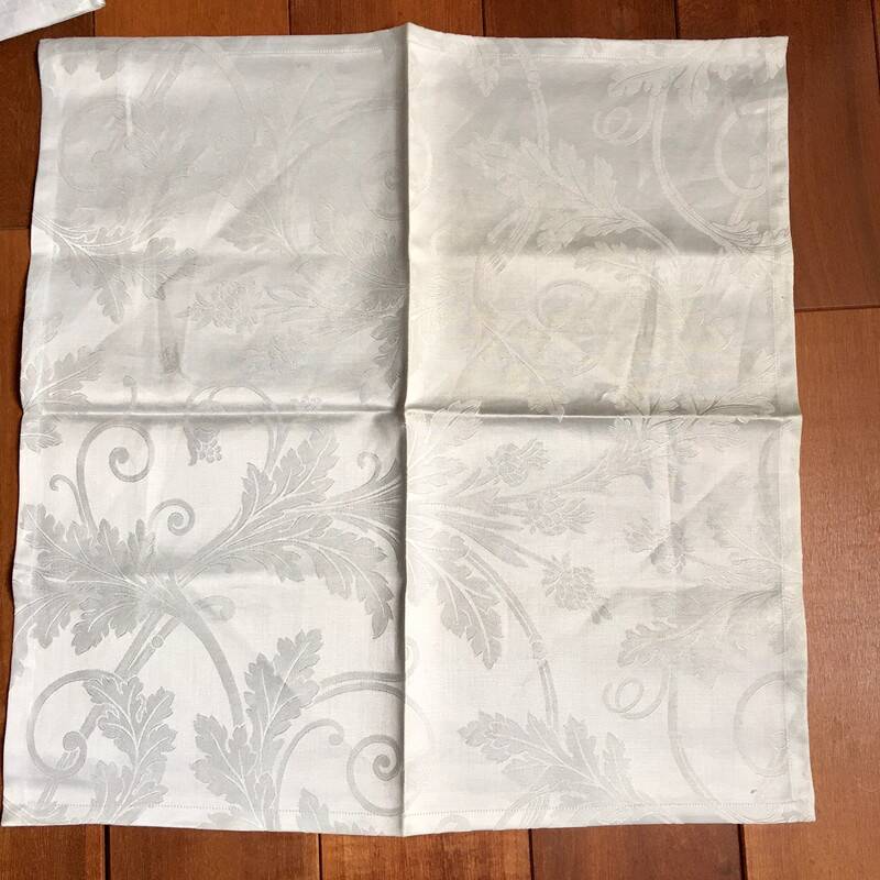 Serviette Christofle "Orangerie" coton Gris damassé