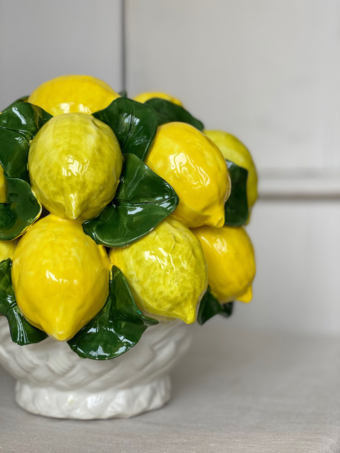 Barbotine trompe-l’œil panier de citrons