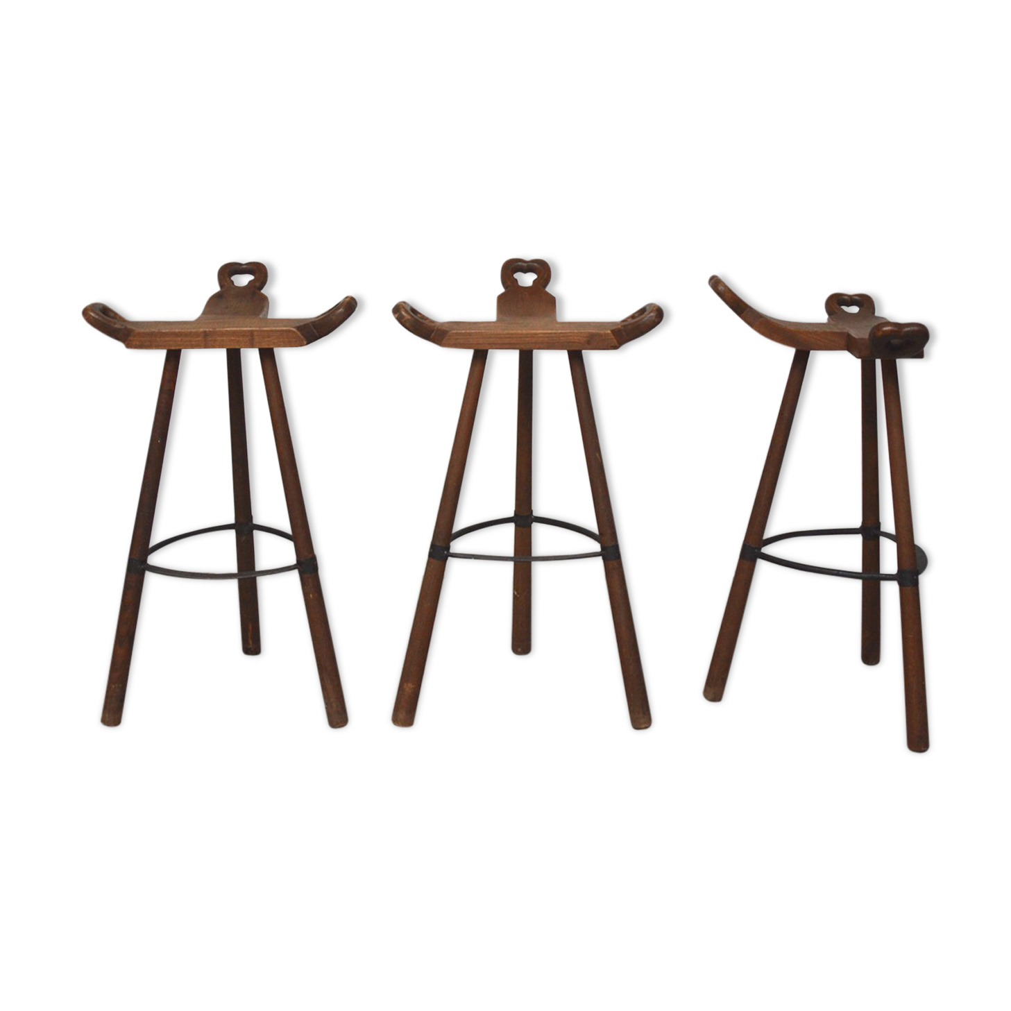 Set of 3 Marbella stools, Spain, 1950s