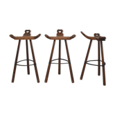 Set of 3 Marbella stools, Spain, 1950s