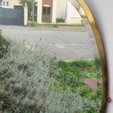 Grand miroir biseauté ancien laiton