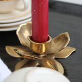 Golden brass candle holder