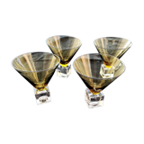 DESIGN GLASSES handcrafted color: 1 set of 4 glasses color AMBER