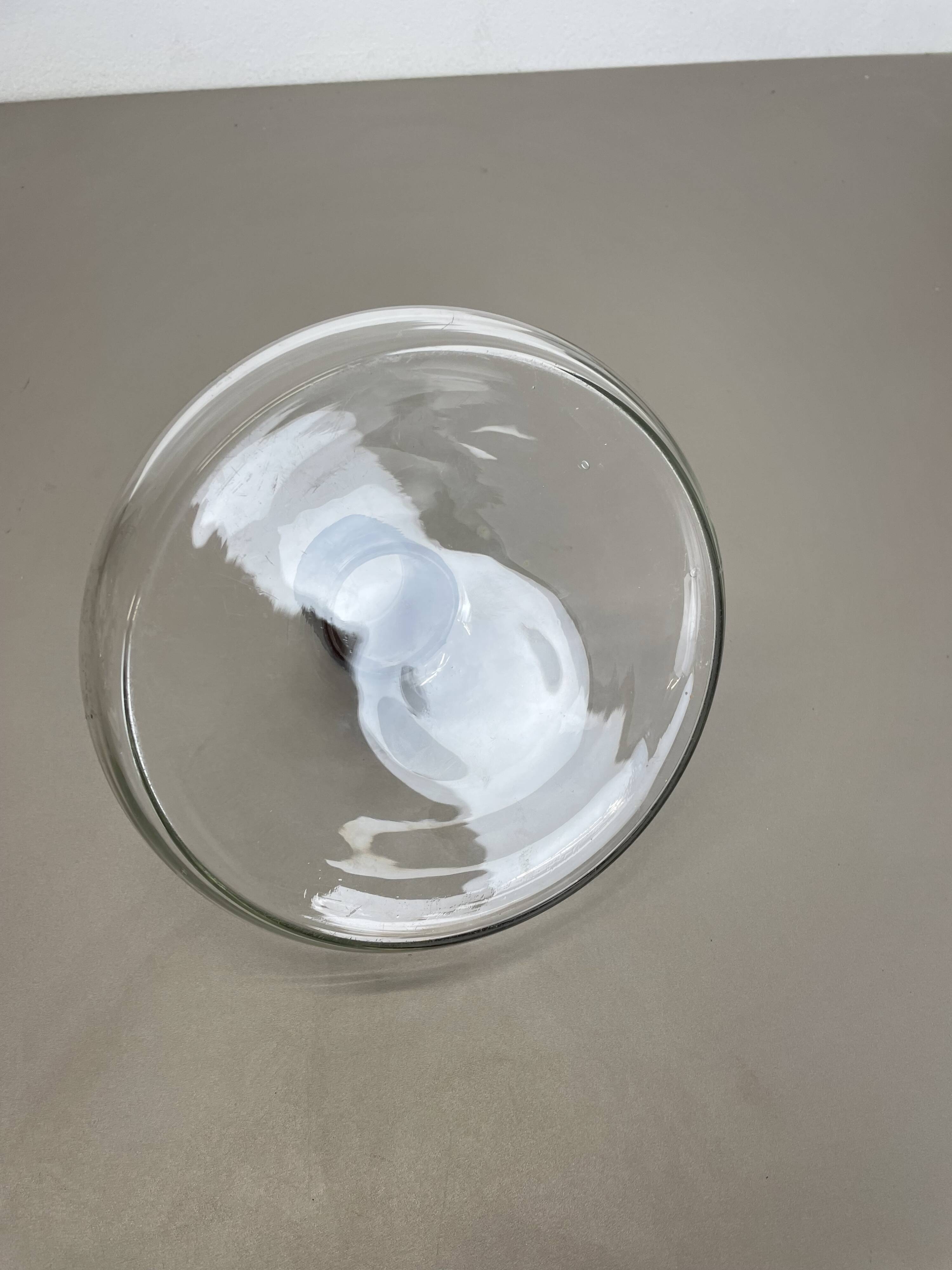 Large glass decanter element with leather Handle by Carl Auböck, Austria, 1950s