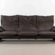 Cassina Maralunga 3seat-Sofa in darkbrown leather by Vico Magistretti