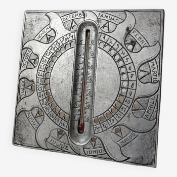 Calendrier et thermomètre ancien