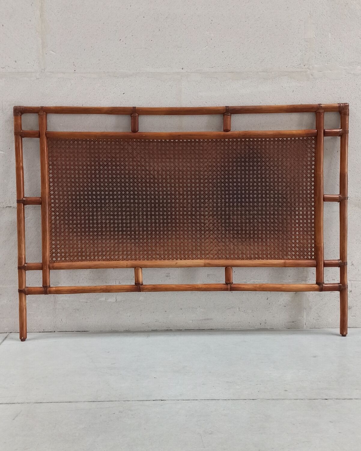 Traditional bamboo and cane headboard, 70's