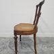Set of 6 antique dining chairs in solid walnut, cane seats, 19th century.