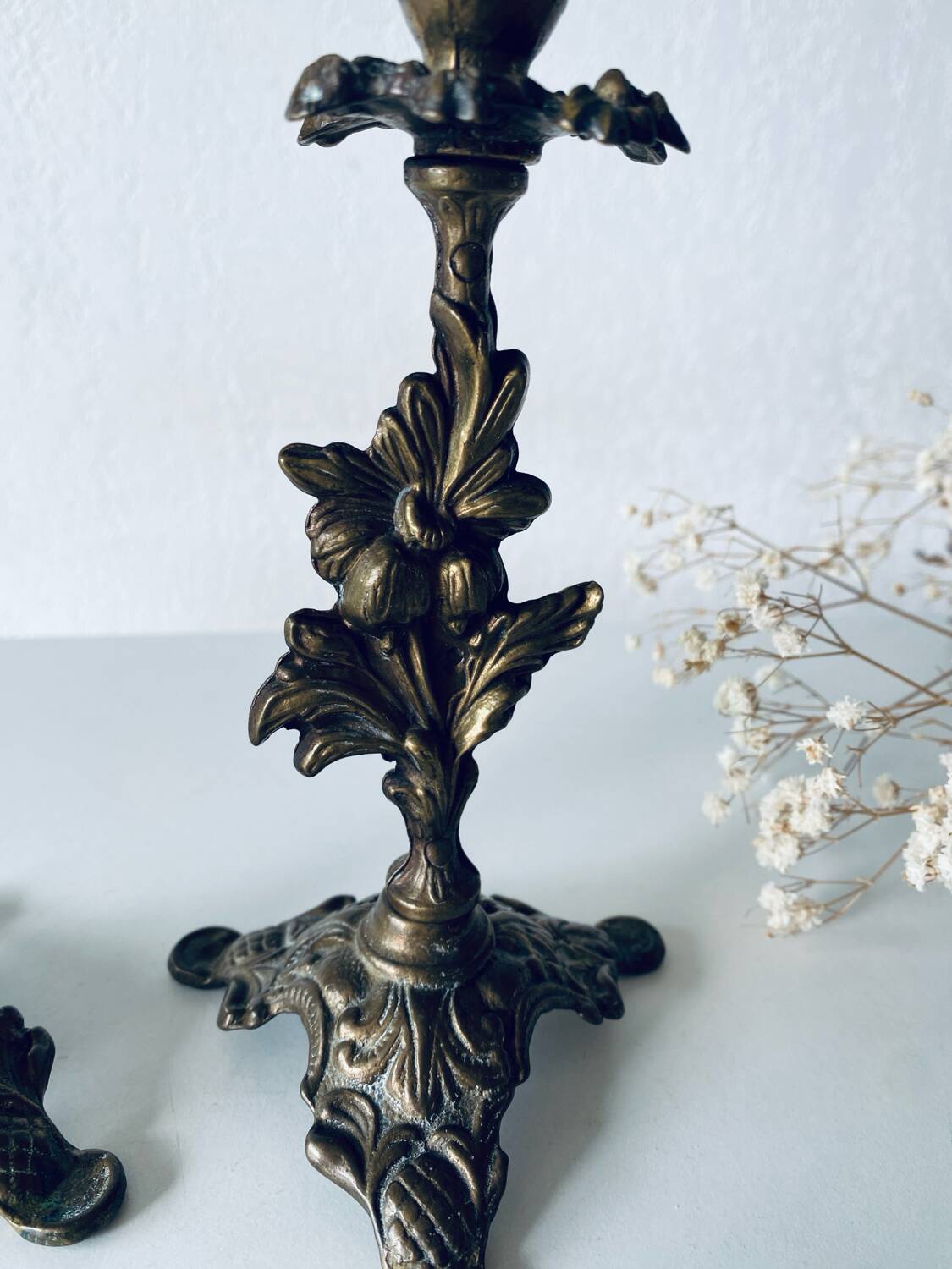 Pair of 19th century bronze candlesticks