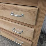 Natural wood chest of drawers
