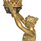 Gilded bronze and marble lamp in Empire style