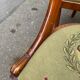 8 chaises gondoles en bois massif et tissu vert et bleu