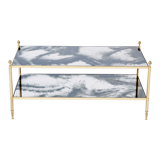 Table basse laiton chrome miroir décoré  1970