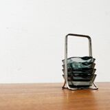 Stackable German ashtrays from the mid-century by Wilhelm Wagenfeld for WMF, 1960s, set of 5.