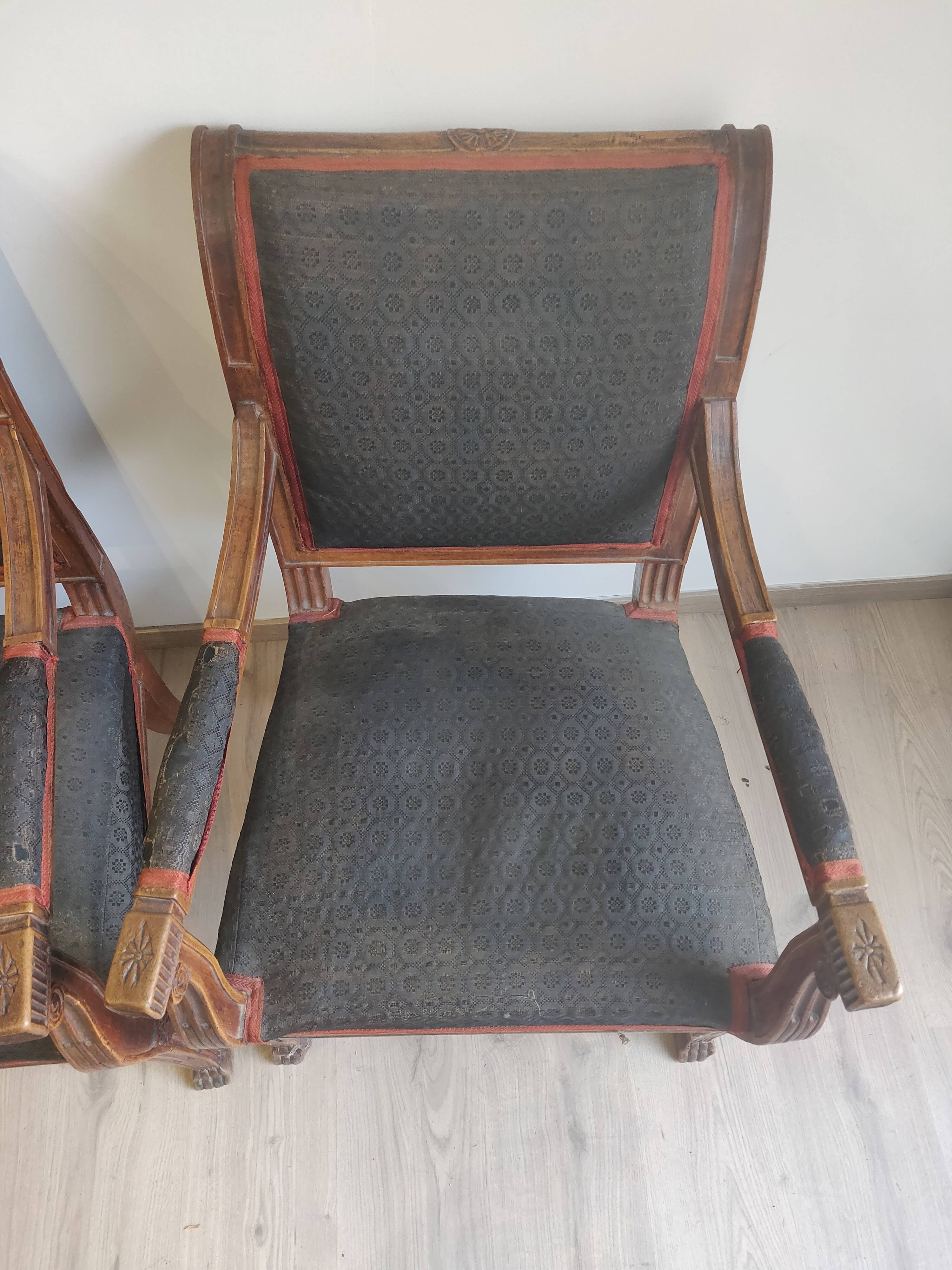 Pair of armchair epoque Ier empire style return of egypyte
