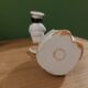 Vintage salt shaker, pepper and mustard set