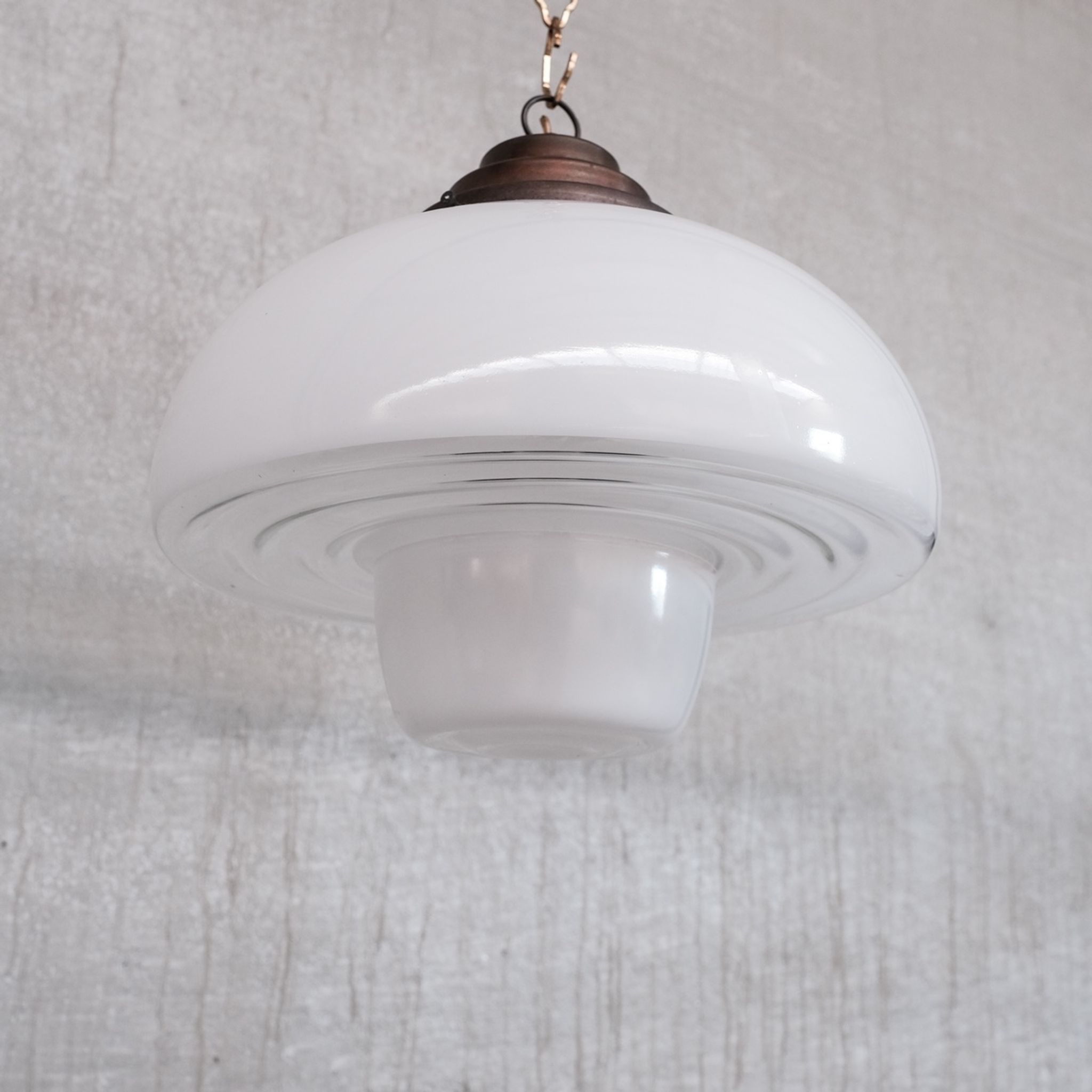 Mid-century three tone glass philips pendant light