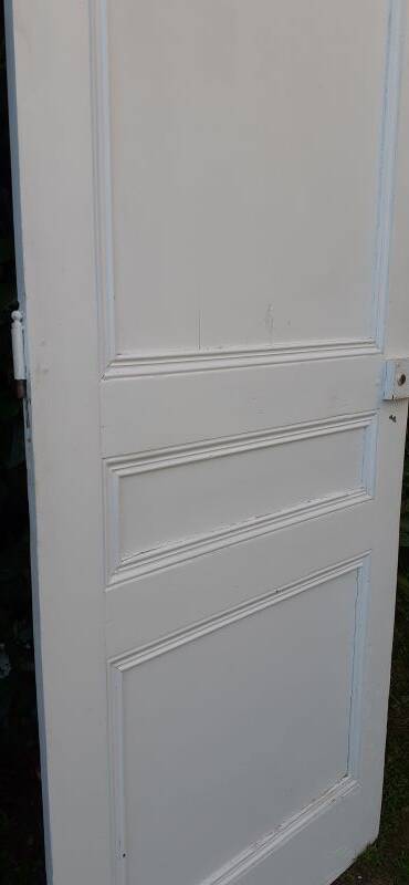 Communication door h216.5x87cm old paneled, molded