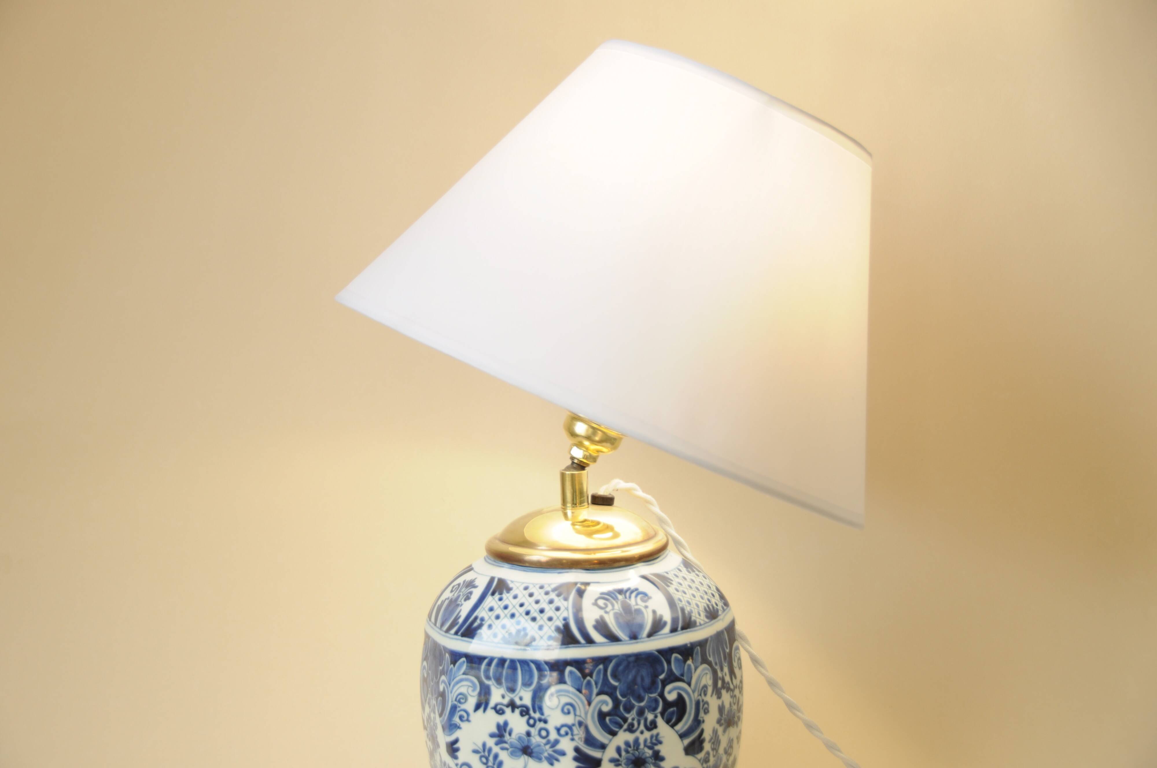 Boch Keramis Ceramic Table Lamp - Delft Style Earthenware Table Lamp
